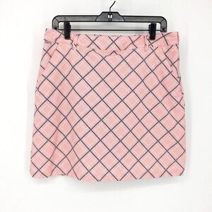 NVO by Lanctot Poppie Plaid Active Skirt Skort Tender Blush Pink Women's Size 6